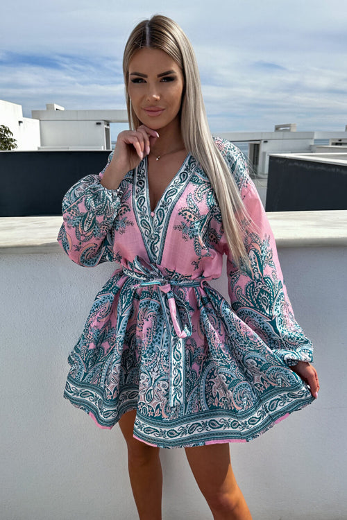 Feeling Bold Boho Print Skater Mini Dress - 2 Colors