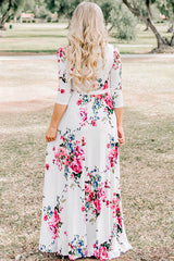 V-neck Floral Print Wrap Dress - 2 Colors