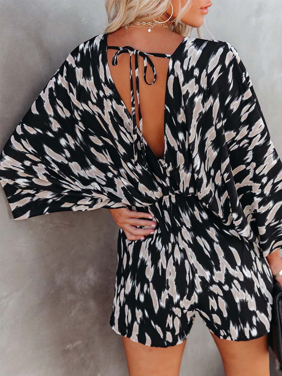 Vorioal Printed Kimono Romper