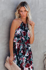 Have Some Fun Floral Print Halter-Neck Maxi Dress