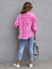 Linyona Pink Denim Coat