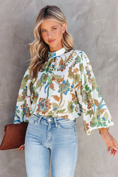 Meet Me Later Floral Print Long Sleeve Top