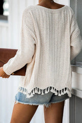 Feel It Still Tassel Knit Sweater - 2 Colors