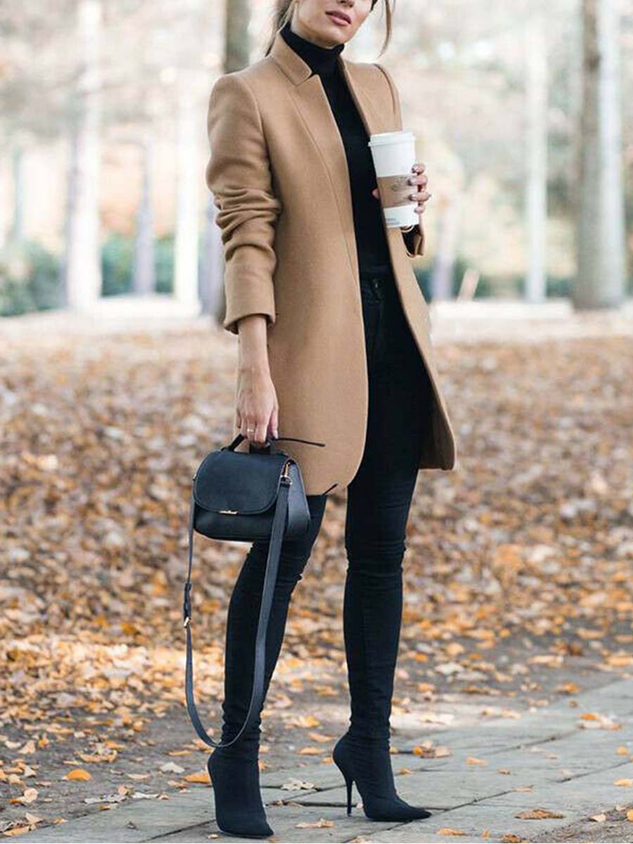 Vorioal Fashion Khaki Coat