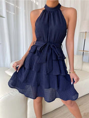 Vorioal Sleeveless Ruffle Dress