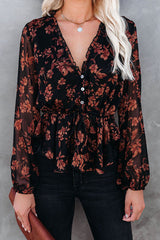 Having A Moment V-Neck Floral Print Top - 2 Colors