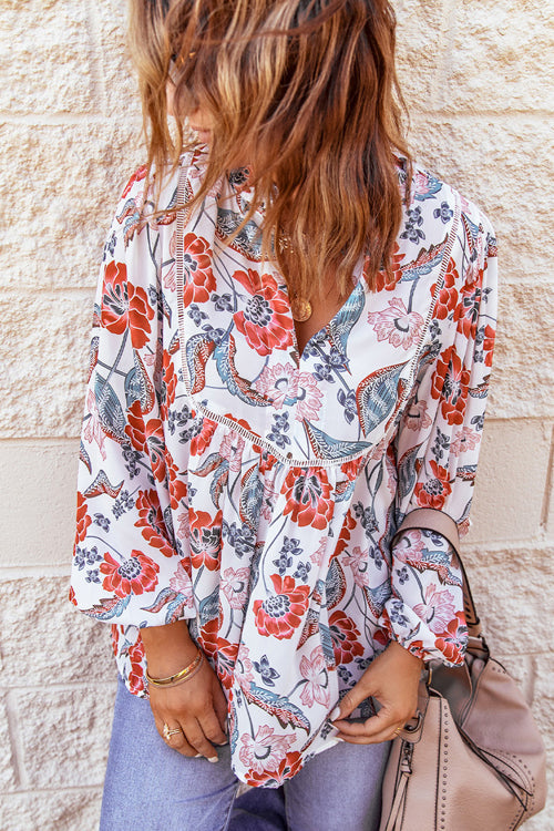 Afternoon Hours Print Long Sleeve Top