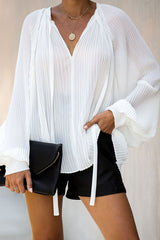 Romance Forever Chiffon Pleated Shirt - 3 Colors