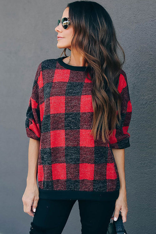 All at Once Gingham Long Sleeve Pullover - 2 Colors