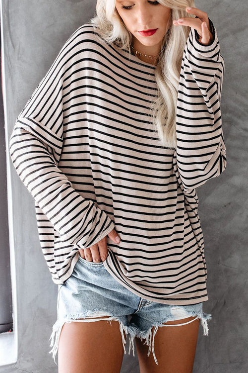 Always Lovely Stiped Casual Knit Top - 2 Colors