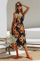 Sunflower Fit&Flare Print Midi Dress - 9 Colors