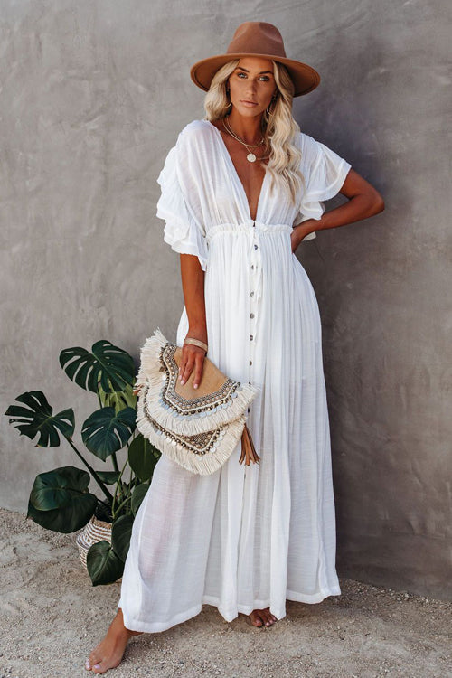 Sunshine And Fun Ruffled Beach Wear Maxi Dress - 8 Colors