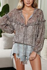 Keep My Sweet Printed Tassel Long Sleeve Top - 3 Colors