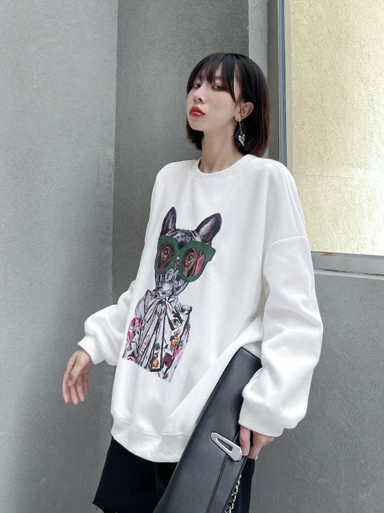 Personalized Printed Loose Long Sleeve Casual Top