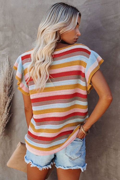 Stay Lovely Colorful Stripe Knit Top - 4 Colors