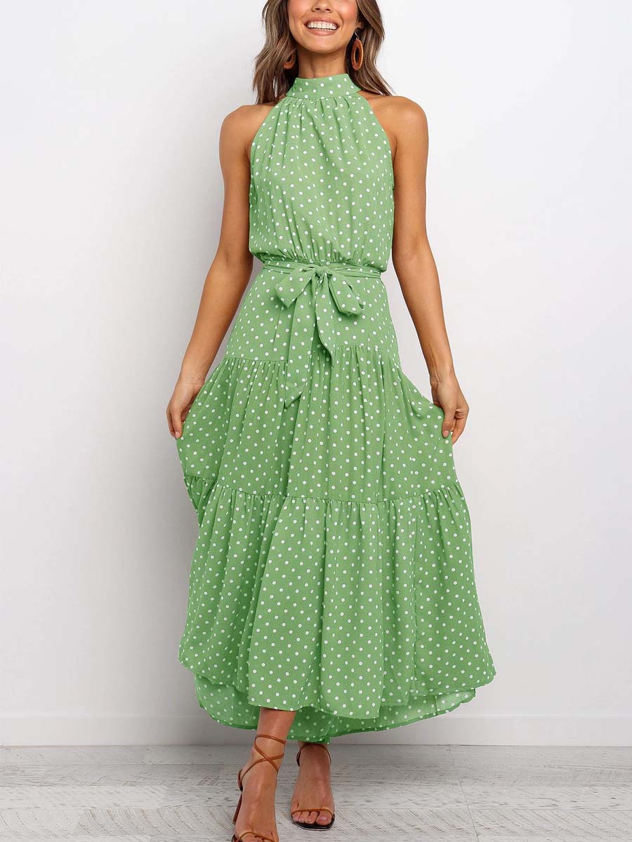 Vorioal Polka Dot Print Dress