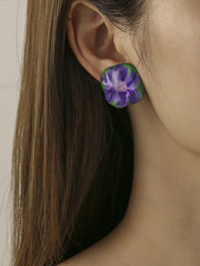 Resin Geometric Small Fresh Color Flower Square Earrings