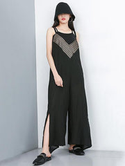 Loose V-neck Wide-leg Jumpsuits