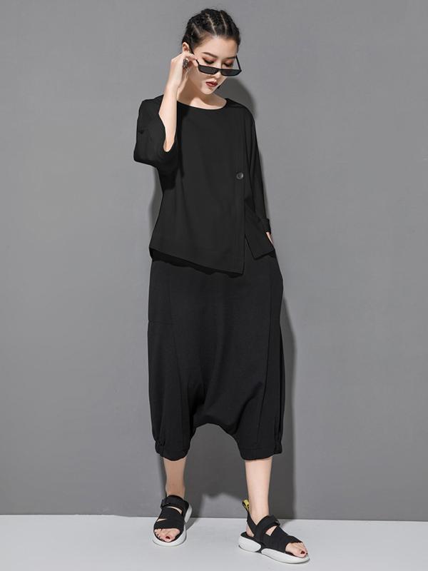 Roomy Batwing Split-Joint T-Shirts