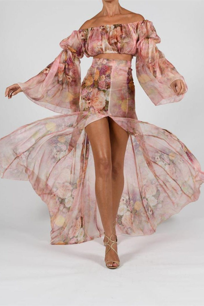 2023 Spring And Summer Sexy Chiffon Two-piece Split Elegant Dress