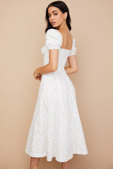 Dazz Floral Slim Mini Dress—White
