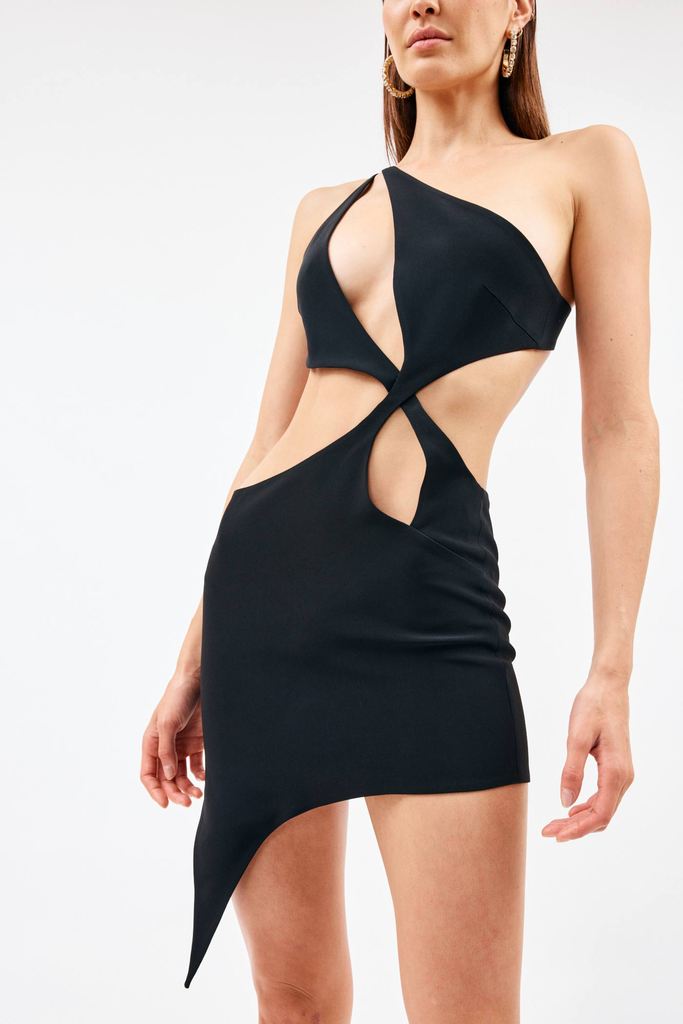 One Shoulder Asymmetrical Mini Dress