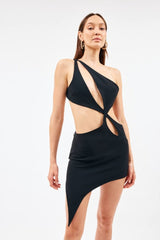 One Shoulder Asymmetrical Mini Dress