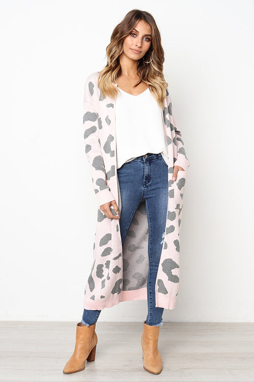 Chancery Leopard Print Knit Sweater Coat - 8 Colors