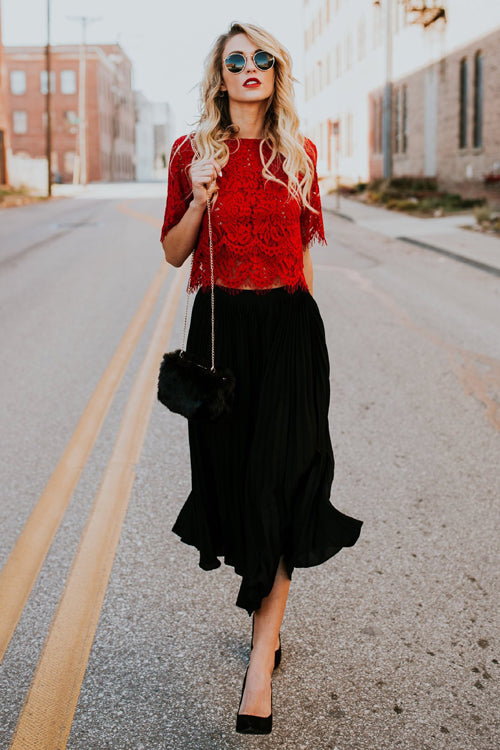Marry Me Lace Short Sleeve Top - 3 Colors