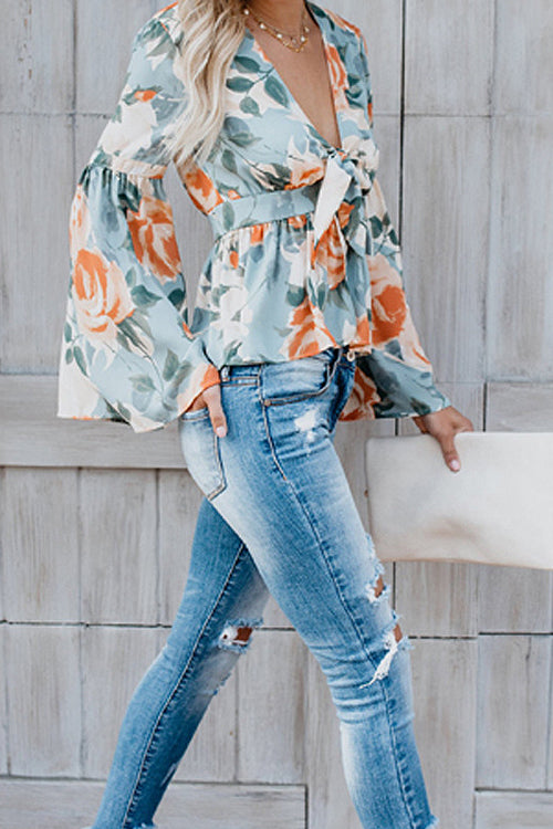 Rochelle Floral Print Long Sleeve Blouse - 3 Colors