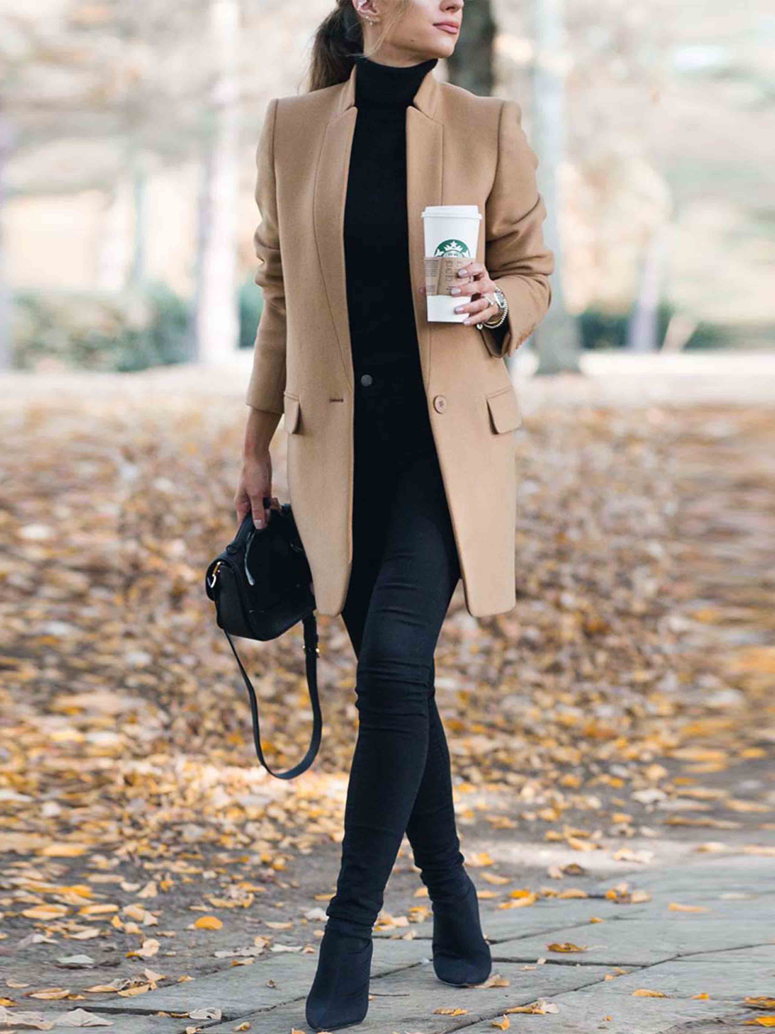 Vorioal Fashion Khaki Coat