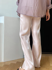 Loose Light Soft Satin Wide-Leg Long Pants