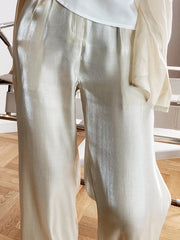 Loose Light Soft Satin Wide-Leg Long Pants