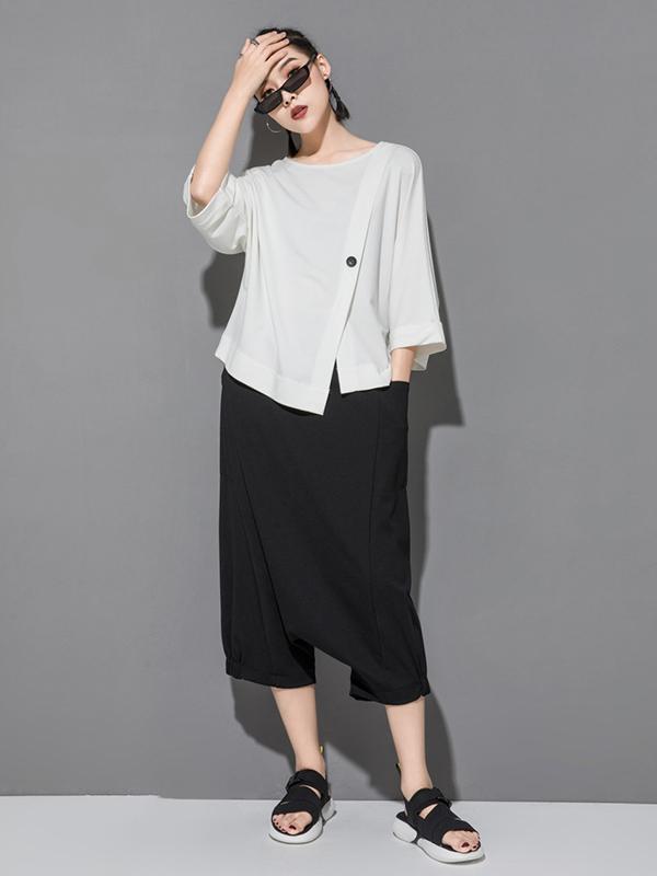 Loose Batwing Split-Joint T-Shirts
