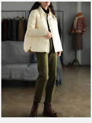 Lapel Solid Loose Down Coat