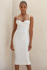 Sweetheart Neckline Bandage Maxi long Dress - White