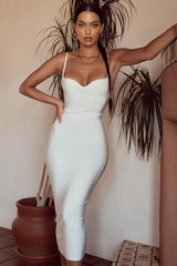 Sweetheart Neckline Bandage Maxi long Dress - White