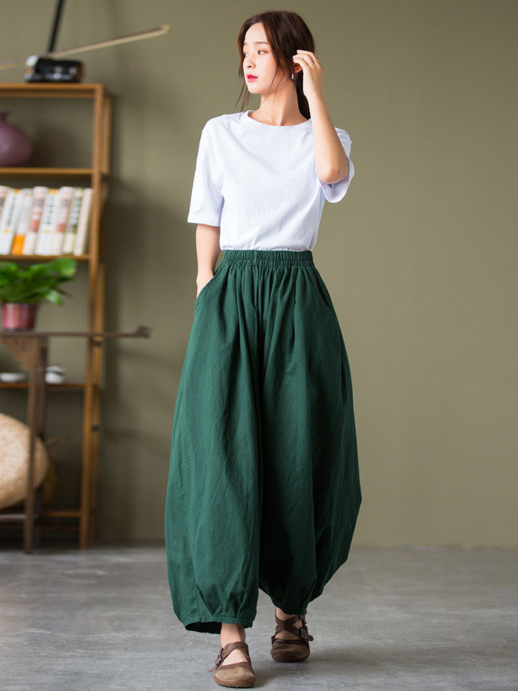 Women's Elastic Waist Loose Casual Pants